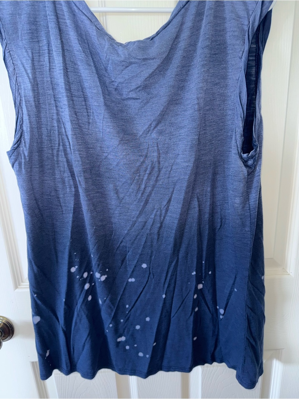 Buckle Navy Ombre Sleeveless Tank with Speckle Detail